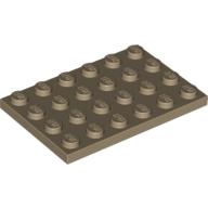 Lego destička 4x6, tmavě béžová (4266898, 6167894)